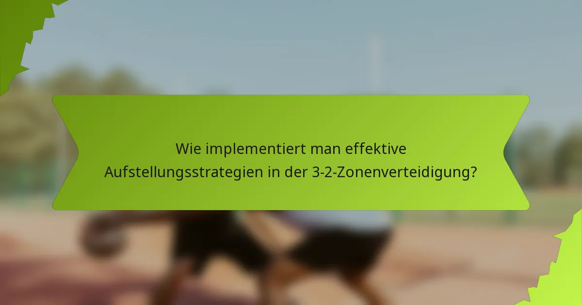 Wie implementiert man effektive Aufstellungsstrategien in der 3-2-Zonenverteidigung?